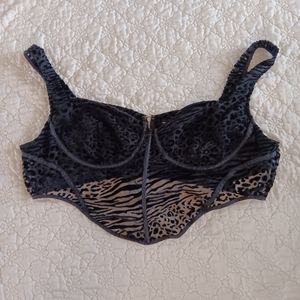 plus size sheer animal print zebra print leopard print cheetah cropped corset
